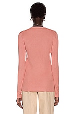 CO Ribbed Cardigan in Dusty Pink, view 4, click to view large image.