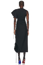 Christopher John Rogers Ruched Lace Up Grommet Dress in Black, view 4, click to view large image.
