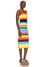 Christopher John Rogers Striped Scoop Neck Tank Dress in Multicolor, view 2, click to view large image.
