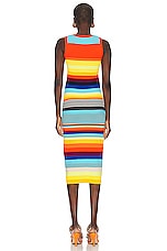 Christopher John Rogers Striped Scoop Neck Tank Dress in Multicolor, view 3, click to view large image.