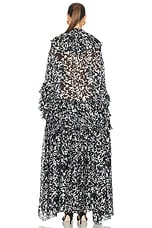 Christopher John Rogers for FWRD Tiered Ruffle Caftan in Black Multi, view 3, click to view large image.