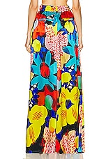 Christopher John Rogers Petunia Floral Wide Leg Trouser in Multicolor, view 3, click to view large image.