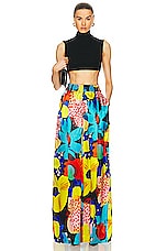 Christopher John Rogers Petunia Floral Wide Leg Trouser in Multicolor, view 4, click to view large image.