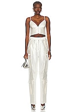 Christopher John Rogers Jumbo Cargo Pant in Ivory, view 4, click to view large image.