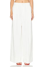 Christopher John Rogers Elastic Waist Wide Leg Pant in Marshmallow, view 1, click to view large image.