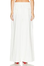 Christopher John Rogers Elastic Waist Wide Leg Pant in Marshmallow, view 3, click to view large image.