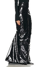 Christopher John Rogers Garbage Bag Tie Back Trumpet Maxi Skirt in Black, view 2, click to view large image.