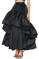 Christopher John Rogers Ruffle Maxi Skirt in Black, view 3, click to view large image.