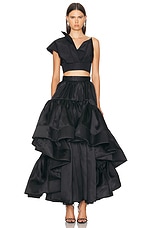 Christopher John Rogers Ruffle Maxi Skirt in Black, view 5, click to view large image.
