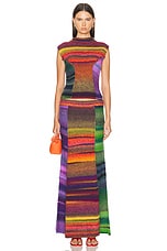 Christopher John Rogers for FWRD Maxi Skirt in Pumpernickel Multi, view 4, click to view large image.