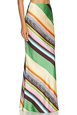 Christopher John Rogers Bias Maxi Skirt in Sesame Multi, view 2, click to view large image.