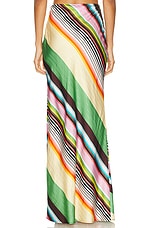 Christopher John Rogers Bias Maxi Skirt in Sesame Multi, view 3, click to view large image.