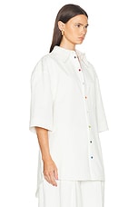 Christopher John Rogers Jumbo Short Sleeve Top in Marshmallow, view 2, click to view large image.