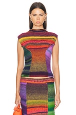 Christopher John Rogers for FWRD Sleeveless Mockneck Top in Pumpernickel Multi, view 1, click to view large image.