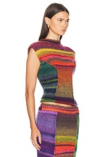 Christopher John Rogers for FWRD Sleeveless Mockneck Top in Pumpernickel Multi, view 2, click to view large image.