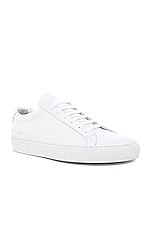 Common Projects Original Leather Achilles Low in White, view 2, click to view large image.