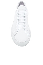 Common Projects Original Leather Achilles Low in White, view 3, click to view large image.
