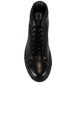 Common Projects Original Leather Achilles Mid in Black, view 4, click to view large image.