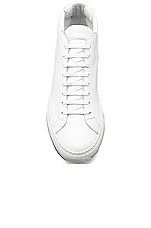 Common Projects Original Leather Achilles Mid in White, view 3, click to view large image.