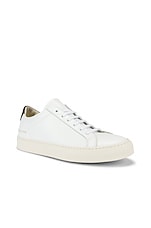Common Projects Leather Achilles Retro Low in White & Black, view 1, click to view large image.