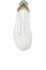 Common Projects Leather Achilles Retro Low in White & Black, view 4, click to view large image.