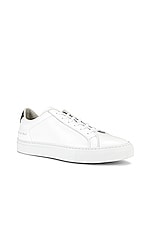 Common Projects Retro Low in White & Black, view 2, click to view large image.