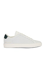 Common Projects Retro Sneaker in White & Green, view 1, click to view large image.