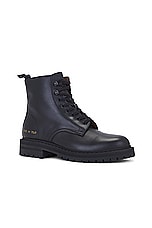 Common Projects Combat Boot in Black, view 2, click to view large image.