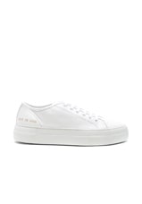 Common Projects Leather Tournament Low Super in White, view 1, click to view large image.