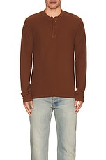 COTTON CITIZEN Hendrix Henley in Cider, view 3, click to view large image.