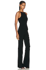Courreges Neckline Milano Knit Jumpsuit in Black, view 2, click to view large image.
