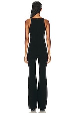 Courreges Neckline Milano Knit Jumpsuit in Black, view 3, click to view large image.