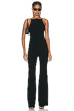 Courreges Neckline Milano Knit Jumpsuit in Black, view 4, click to view large image.