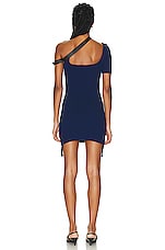 Courreges Biais Strap Rib Knit Dress in Ink, view 4, click to view large image.