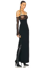 Courreges Lingerie Bigout Lace Long Dress in Black, view 2, click to view large image.