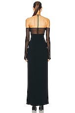 Courreges Lingerie Bigout Lace Long Dress in Black, view 3, click to view large image.