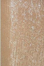 Courreges Twist Asymetrical Glitter Long Dress in Sand, view 6, click to view large image.