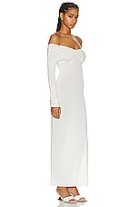 Courreges Twist Crepe Jersey Long Dress in Heritage White, view 2, click to view large image.