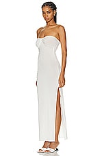 Courreges Twist Crepe Jersey Long Dress in Heritage White, view 3, click to view large image.