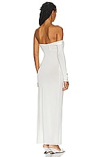 Courreges Twist Crepe Jersey Long Dress in Heritage White, view 4, click to view large image.
