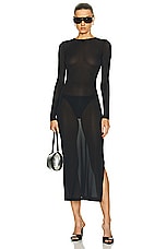 Courreges Tube 2nd Skin Long Dress in Black, view 1, click to view large image.
