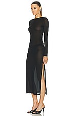 Courreges Tube 2nd Skin Long Dress in Black, view 3, click to view large image.