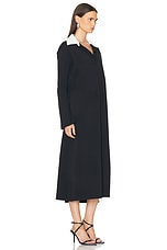 Courreges Twist Cotton Polo Long Dress in Black, view 2, click to view large image.