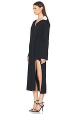 Courreges Twist Cotton Polo Long Dress in Black, view 3, click to view large image.