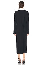 Courreges Twist Cotton Polo Long Dress in Black, view 4, click to view large image.