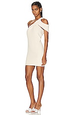 Courreges Twist Sponge Jersey Dress in Off White, view 3, click to view large image.