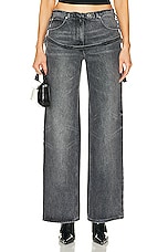 Courreges One Strap Baggy Wide Leg in Stonewashed Grey, view 1, click to view large image.