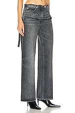 Courreges One Strap Baggy Wide Leg in Stonewashed Grey, view 2, click to view large image.
