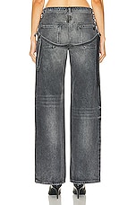 Courreges One Strap Baggy Wide Leg in Stonewashed Grey, view 4, click to view large image.