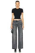 Courreges One Strap Baggy Wide Leg in Stonewashed Grey, view 5, click to view large image.